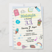 Invitation d'anniversaire pour adolescente : Thème (Devant)