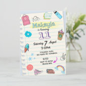 Invitation d'anniversaire pour adolescente : Thème (Debout devant)