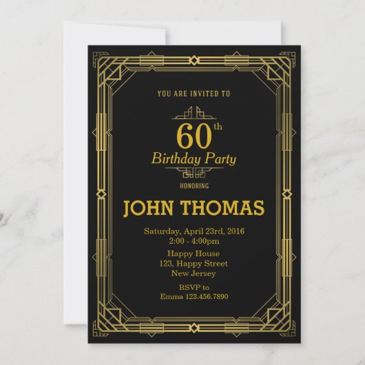 Invitation d'anniversaire pour adultes (Devant)