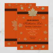 Invitation d'anniversaire pour adultes à l'automne (Devant / Derrière)