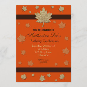 Invitation d'anniversaire pour adultes à l'automne
