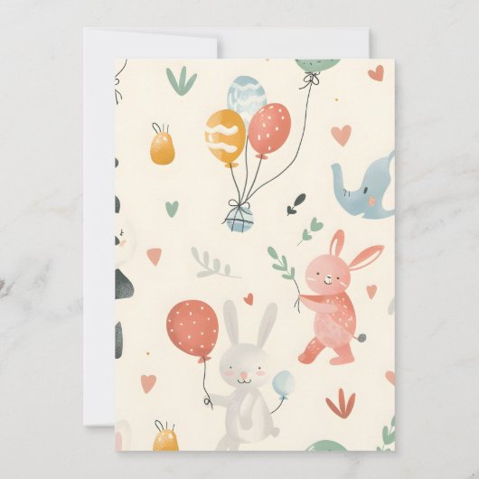 Invitation d'anniversaire pour amis des animaux sa (Dos)