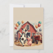 Invitation d'anniversaire pour animaux de Barnyard (Dos)