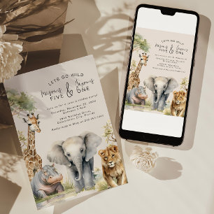 Invitation d'anniversaire pour animaux de la fête 