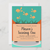 Invitation d'anniversaire pour aquarium moderne av (Devant)
