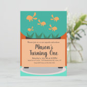 Invitation d'anniversaire pour aquarium moderne av (Debout devant)