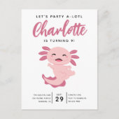 Invitation d'anniversaire pour Axolotl (Devant)