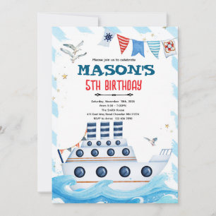 Invitation d'anniversaire pour bateau de croisière
