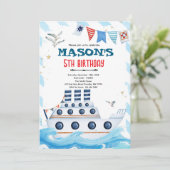 Invitation d'anniversaire pour bateau de croisière (Debout devant)