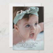 Invitation d'anniversaire pour bébé fille - 1er an (Devant)