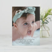 Invitation d'anniversaire pour bébé fille - 1er an (Debout devant)