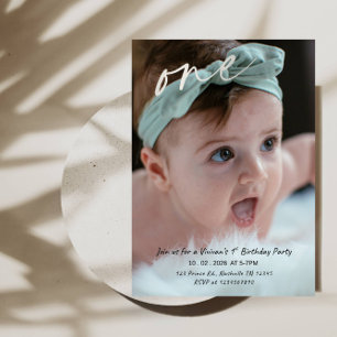 Invitation d'anniversaire pour bébé fille - 1er an