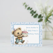 Invitation d'anniversaire pour bébé garçon Ourson (Debout devant)