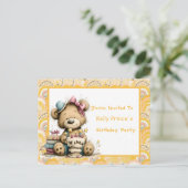 Invitation d'anniversaire pour bébé garçon Ourson (Debout devant)