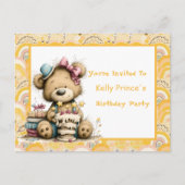 Invitation d'anniversaire pour bébé garçon Ourson (Devant)