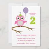 Invitation d'anniversaire pour bébé ou petite fill (Devant)