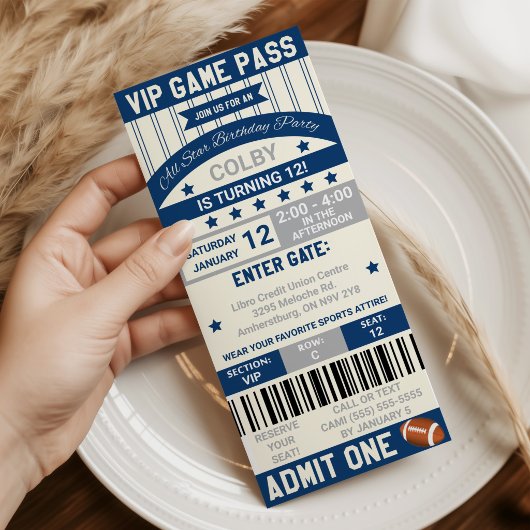 Invitation d'anniversaire pour billet de football