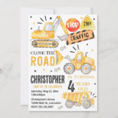 Invitation d'anniversaire pour camion de construct (Devant)
