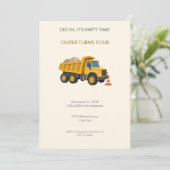 Invitation d'anniversaire pour camion de construct (Debout devant)