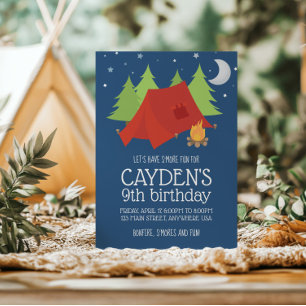Invitation d'anniversaire pour camping et S'mores