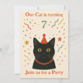 Invitation d'anniversaire pour chat (Devant)