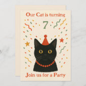 Invitation d'anniversaire pour chat (Devant / Derrière)