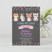 Invitation d'anniversaire pour chat chaton animal  (Debout devant)