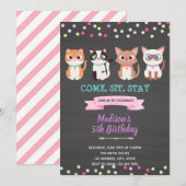 Invitation d'anniversaire pour chat chaton animal  (Devant / Derrière)
