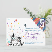 Invitation d'anniversaire pour chat fantaisiste (Debout devant)