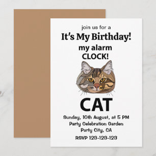 Invitation d'anniversaire pour chat tigré « Cat Fa