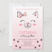 Invitation d'anniversaire pour chaton (Devant)