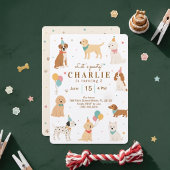 Invitation d'anniversaire pour chien chiot mignon