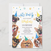 Invitation d'anniversaire pour chien Fête de chiot (Devant)