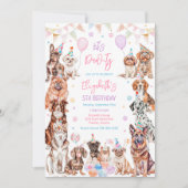 Invitation d'anniversaire pour chien Fête de chiot (Devant)