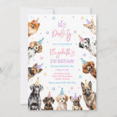 Invitation d'anniversaire pour chien Let's Pawty D (Devant)