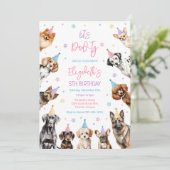 Invitation d'anniversaire pour chien Let's Pawty D (Debout devant)