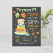 Invitation d'anniversaire pour chiot garçon Fête P (Debout devant)