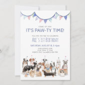 Invitation d'anniversaire pour chiot garçon pour u (Devant)