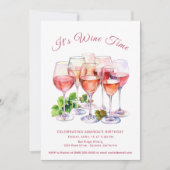 Invitation d'anniversaire pour dégustation de vins (Devant)