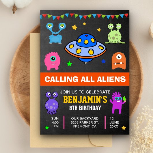 Invitation d'anniversaire pour des monstres et des