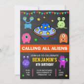 Invitation d'anniversaire pour des monstres et des (Devant)