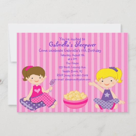 Invitation d'anniversaire pour deux filles (Devant)