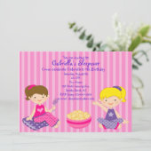 Invitation d'anniversaire pour deux filles (Debout devant)