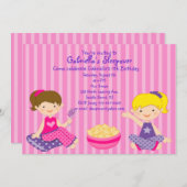 Invitation d'anniversaire pour deux filles (Devant / Derrière)