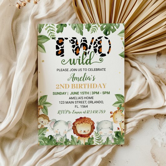 Invitation d'anniversaire pour deux mignons animau