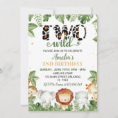 Invitation d'anniversaire pour deux mignons animau (Devant)