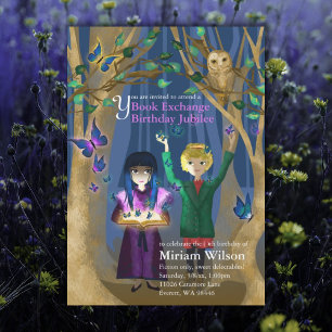 Invitation d'anniversaire pour échange de livres O