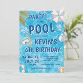 Invitation d'anniversaire pour enfant à la piscine (Debout devant)