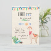 Invitation d'anniversaire pour enfant Llama Alpaca (Debout devant)