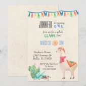 Invitation d'anniversaire pour enfant Llama Alpaca (Devant / Derrière)